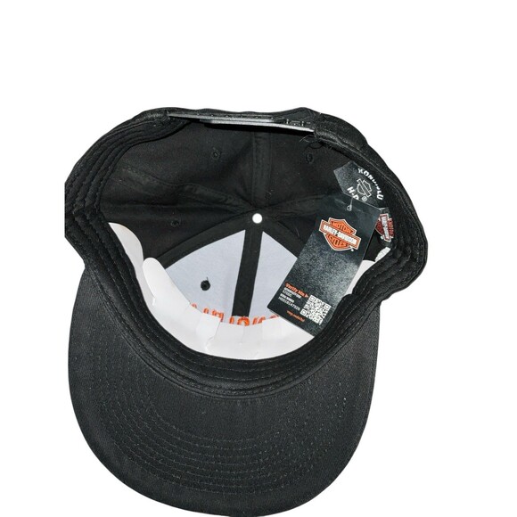 Harley Davidson H-D Honolulu Hawaii Black StrapBack Adjustable Baseball Hat NWT - Picture 4 of 4